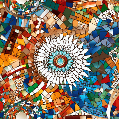 Mosaic Art Pattern 6 Quilting Cotton Fabric