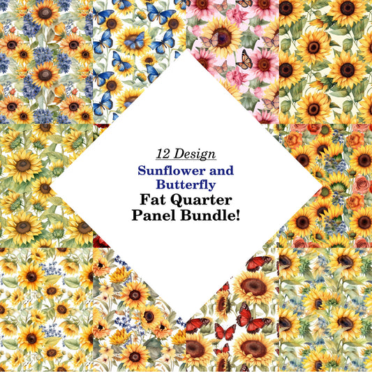 Sunflower and Butterfly Fat Quarter Bundle