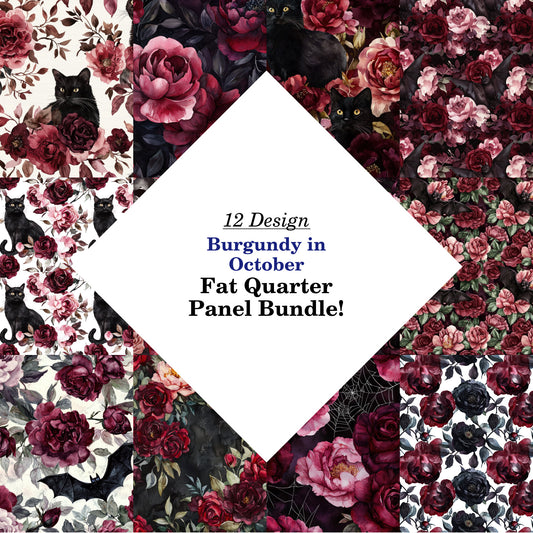 Burgundy in October Fat Quarter Bundle