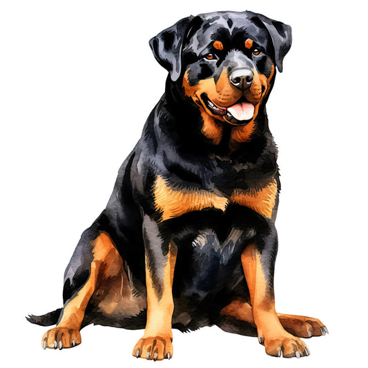 Watercolor Rottweiler Fabric Panel 9