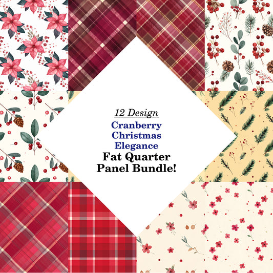 Cranberry Christmas Elegance Fat Quarter Bundle