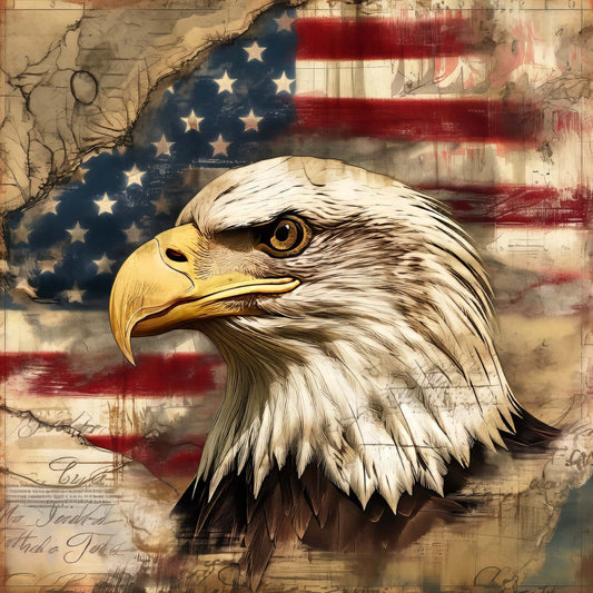 Vintage Patriotic Fabric Panel 29