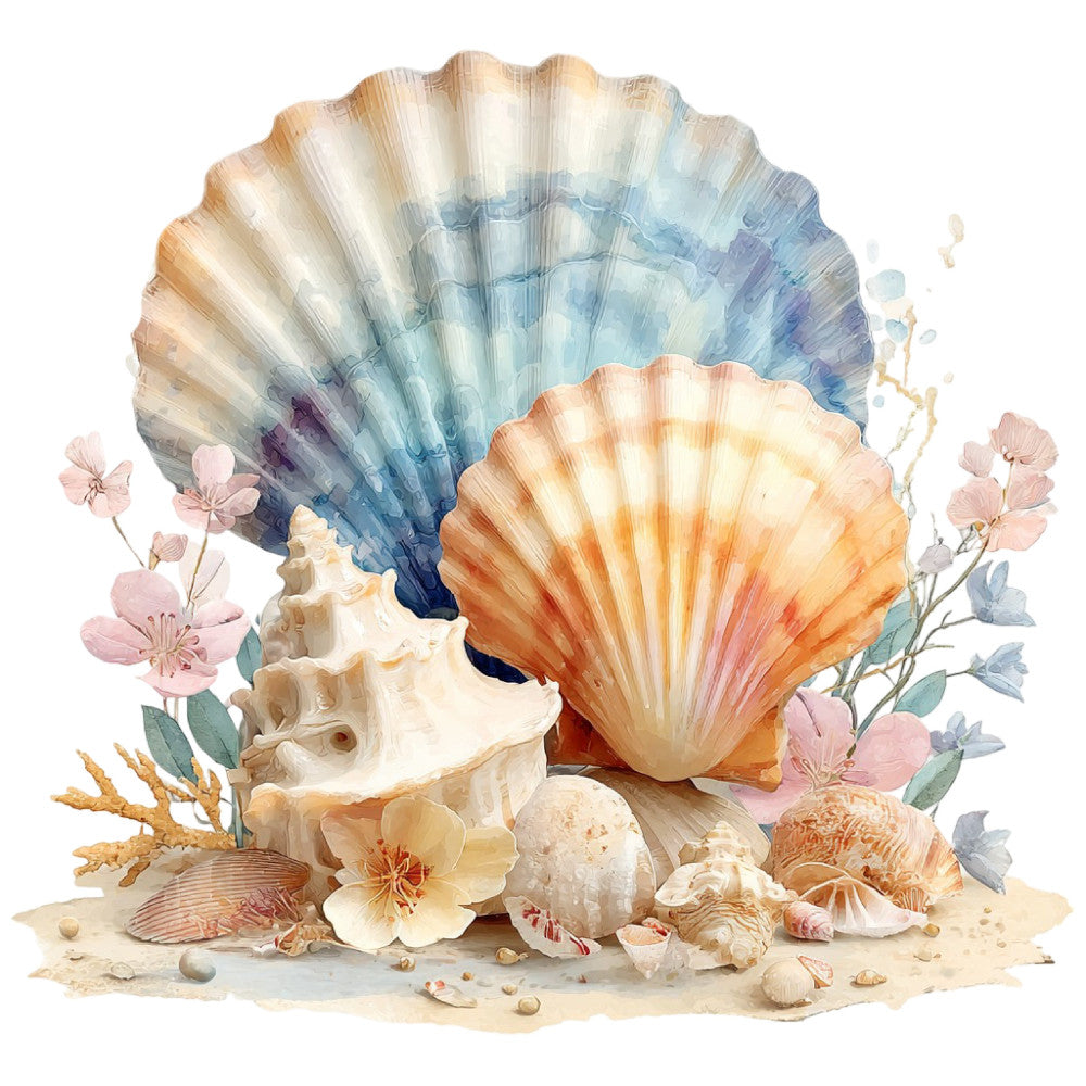 Colorful Seashell Fabric Panel 23