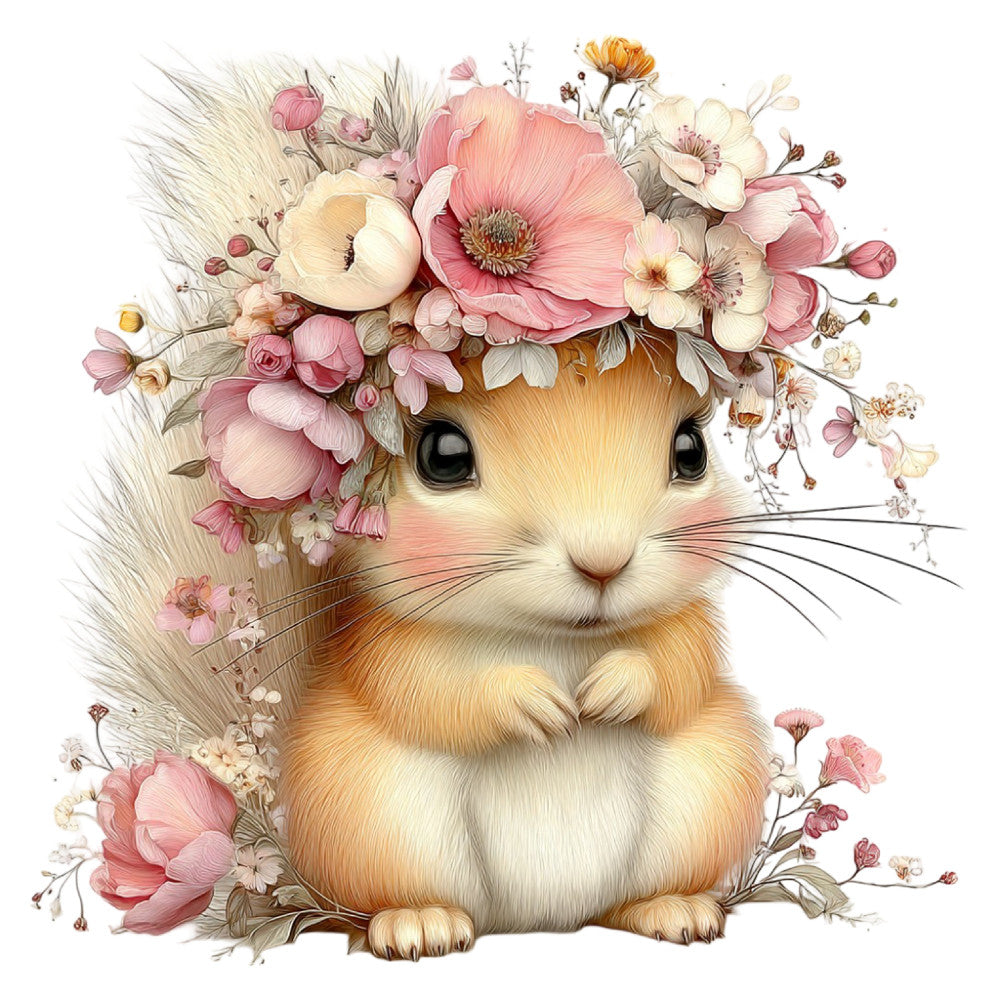 Whimsical Summer Squirrel Fabric Panel 51