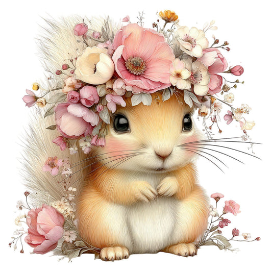 Whimsical Summer Squirrel Fabric Panel 51