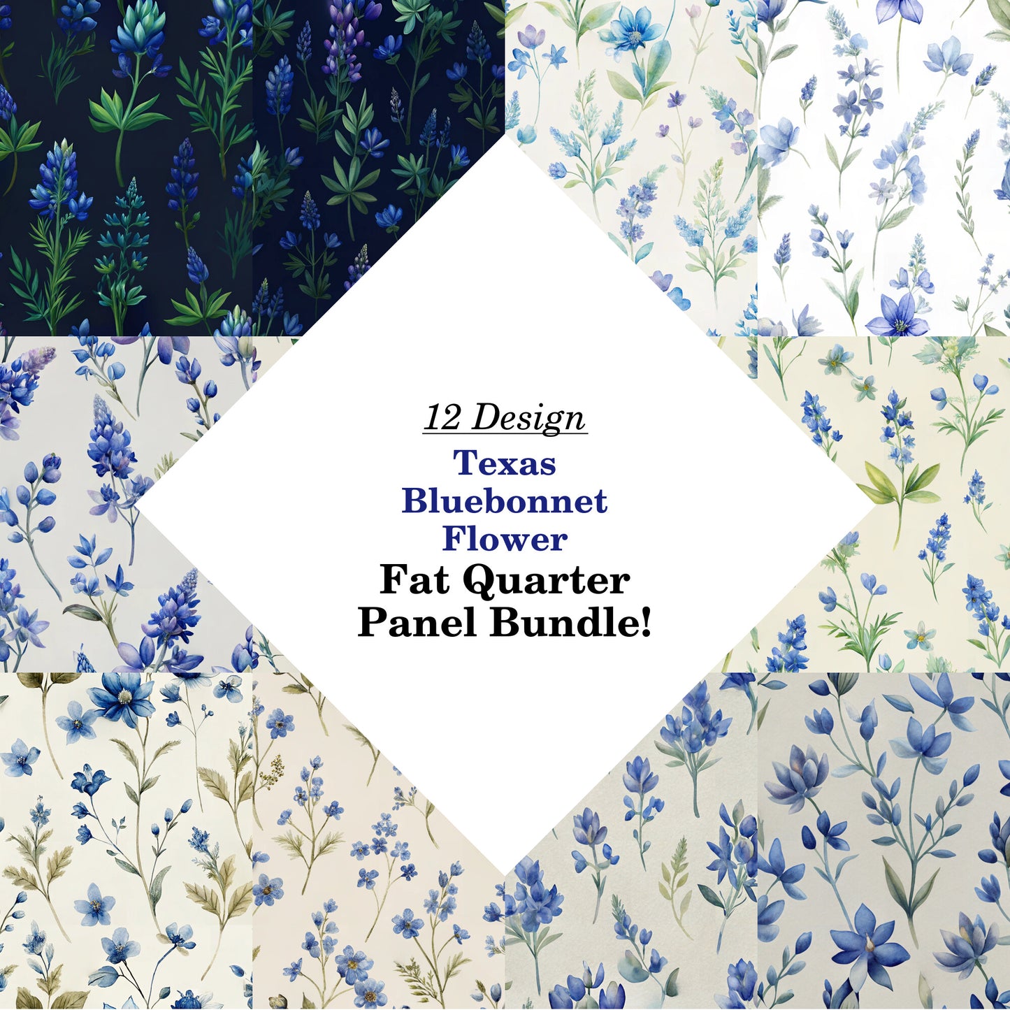Texas Bluebonnet Flower Fat Quarter Bundle