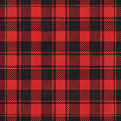 red, black, buffalo plaid, checkered pattern, gingham, tartan, plaid design, quilting cotton, fabric panel, geometric pattern, alternating squares, diagonal stripes, lumberjack style, country pattern, rustic, checkerboard, textile design, cotton fabric
