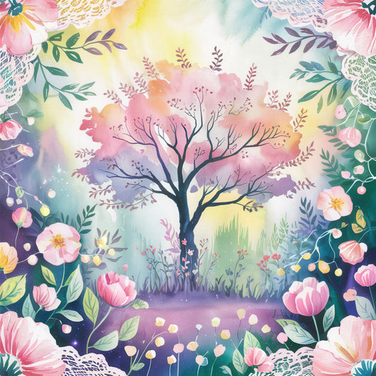 Colorful Woodland Fabric Panel 8