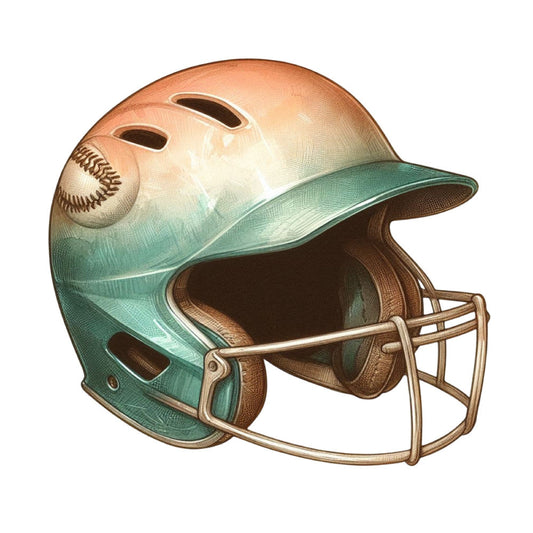 Watercolor Softball Fabric Panel 18