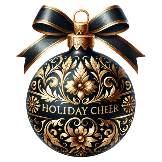 Elegant Christmas Ball Ornaments Fabric Panel 27
