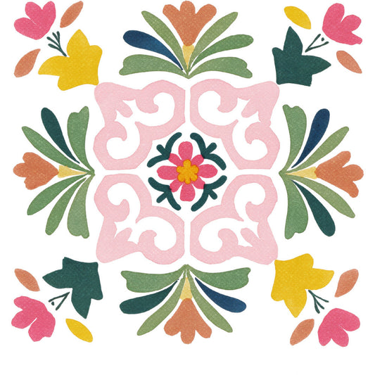 Floral Kaleidoscope Fabric Panel 26