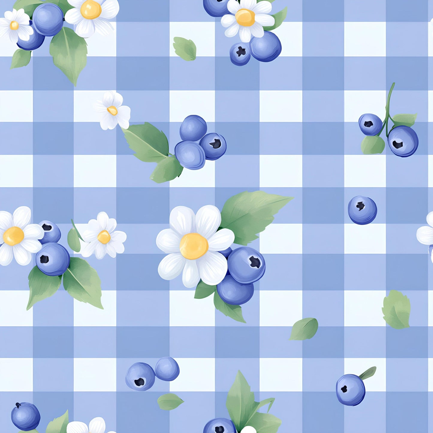 Daily Deal: Berries with Flowers Gingham Pattern 12 Quilting Cotton Fabric - 45" x 0.5 Yards"