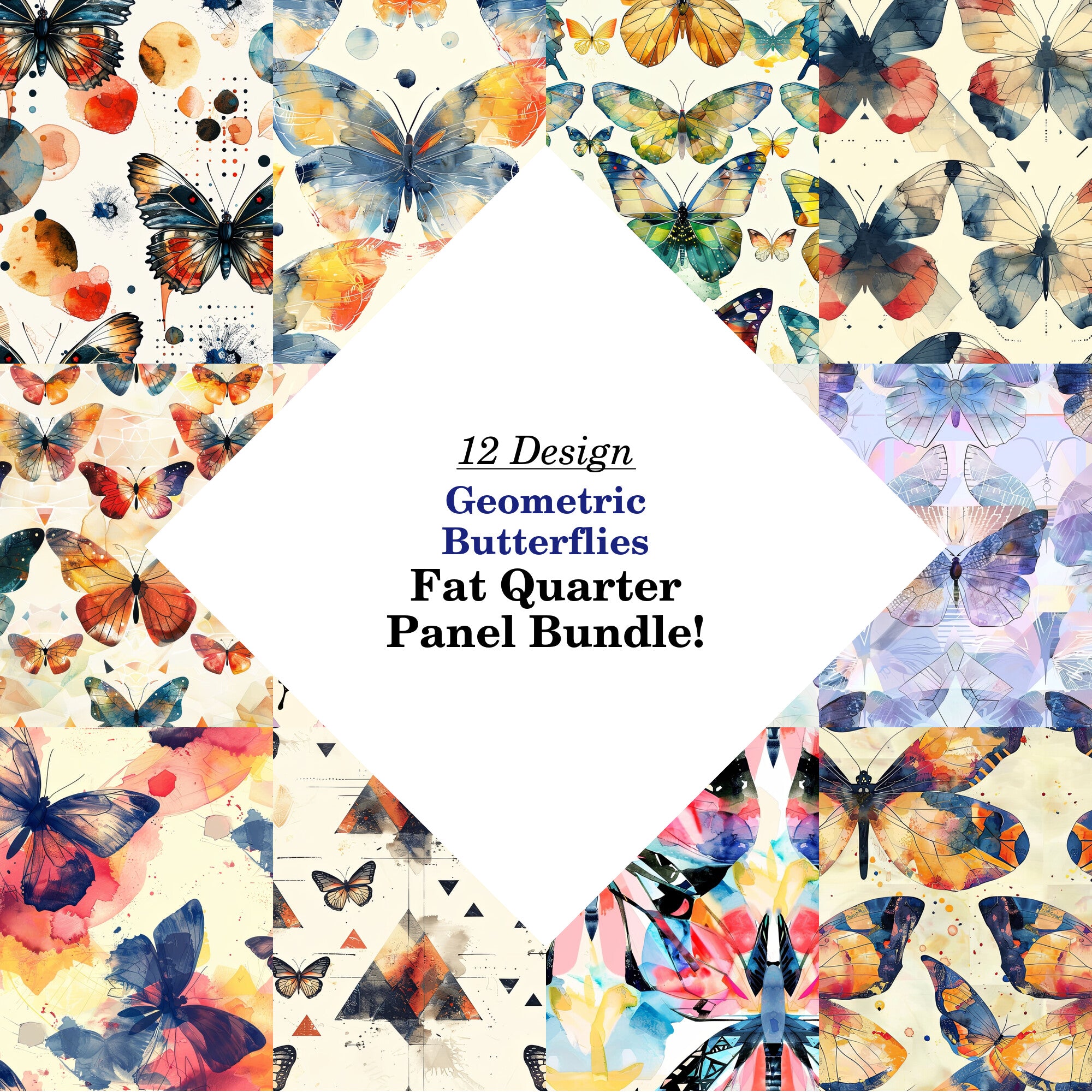Geometric Butterflies Fat Quarter Bundle – FabricMegaStore.com