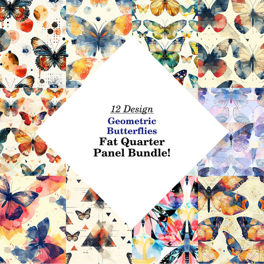 Geometric Butterflies Fat Quarter Bundle