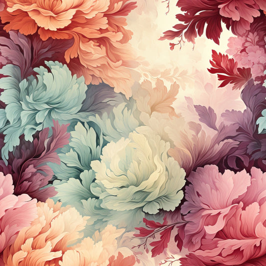 Daily Deal: Flowers and Swirls Pattern 1 Quilting Cotton Fabric - 118" x 1 Yard"