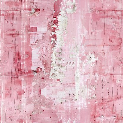 pink blush, coral pink, white, cream, grunge pattern, distressed texture, weathered surface, peeling paint, cracked finish, vintage worn, shabby chic, abstract design, layered texture, quilting cotton, fabric panel, soft pastels, rustic charm, aged appearance, artistic backdrop, cotton fabric