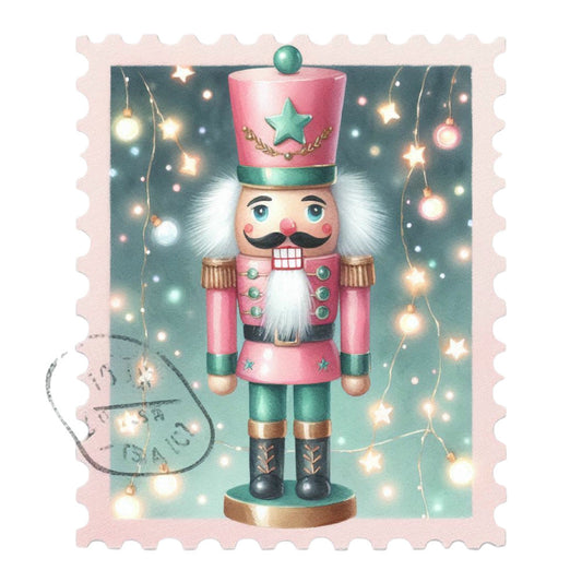 Nutcracker Postage Stamps Fabric Panel 2
