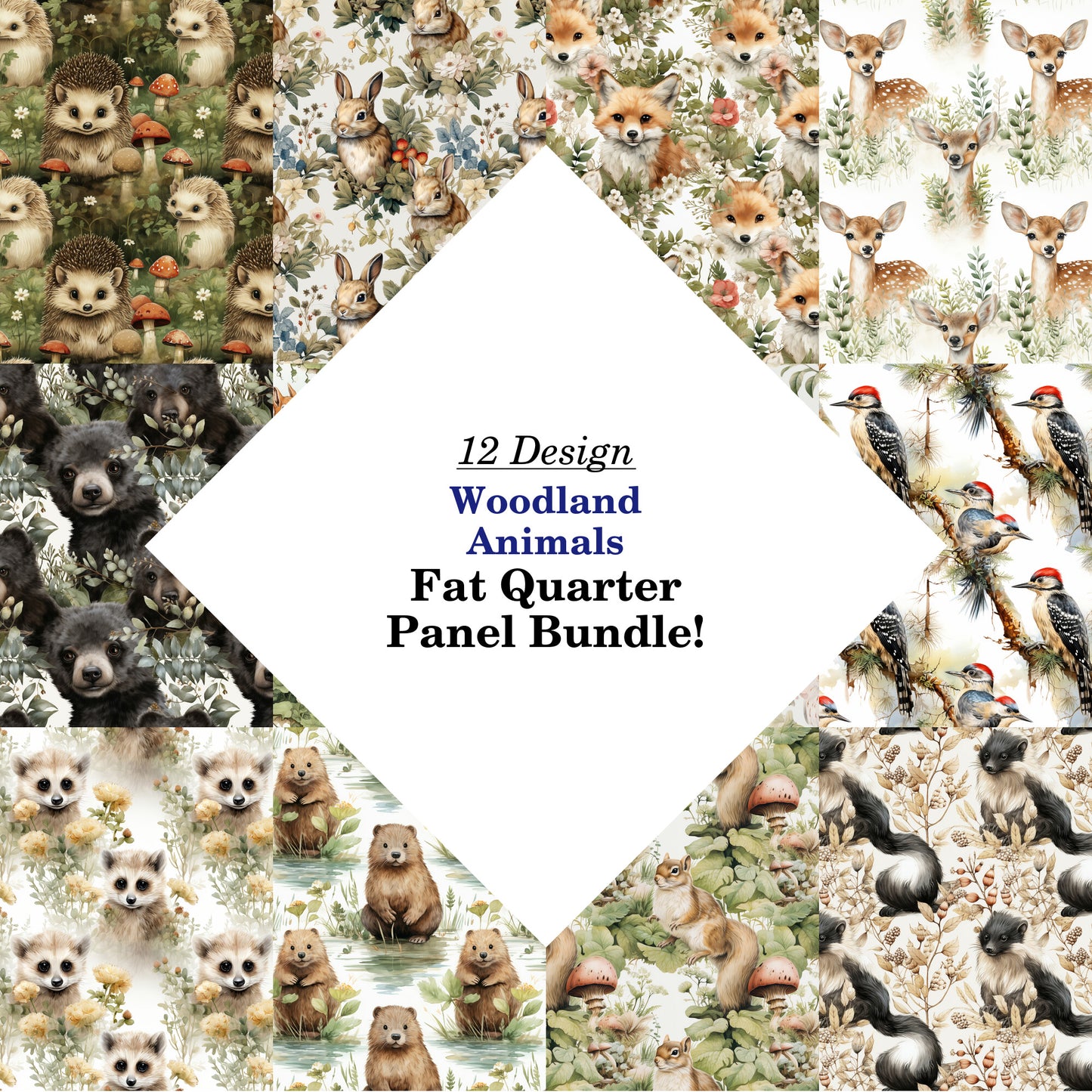 Woodland Animals Fat Quarter Bundle
