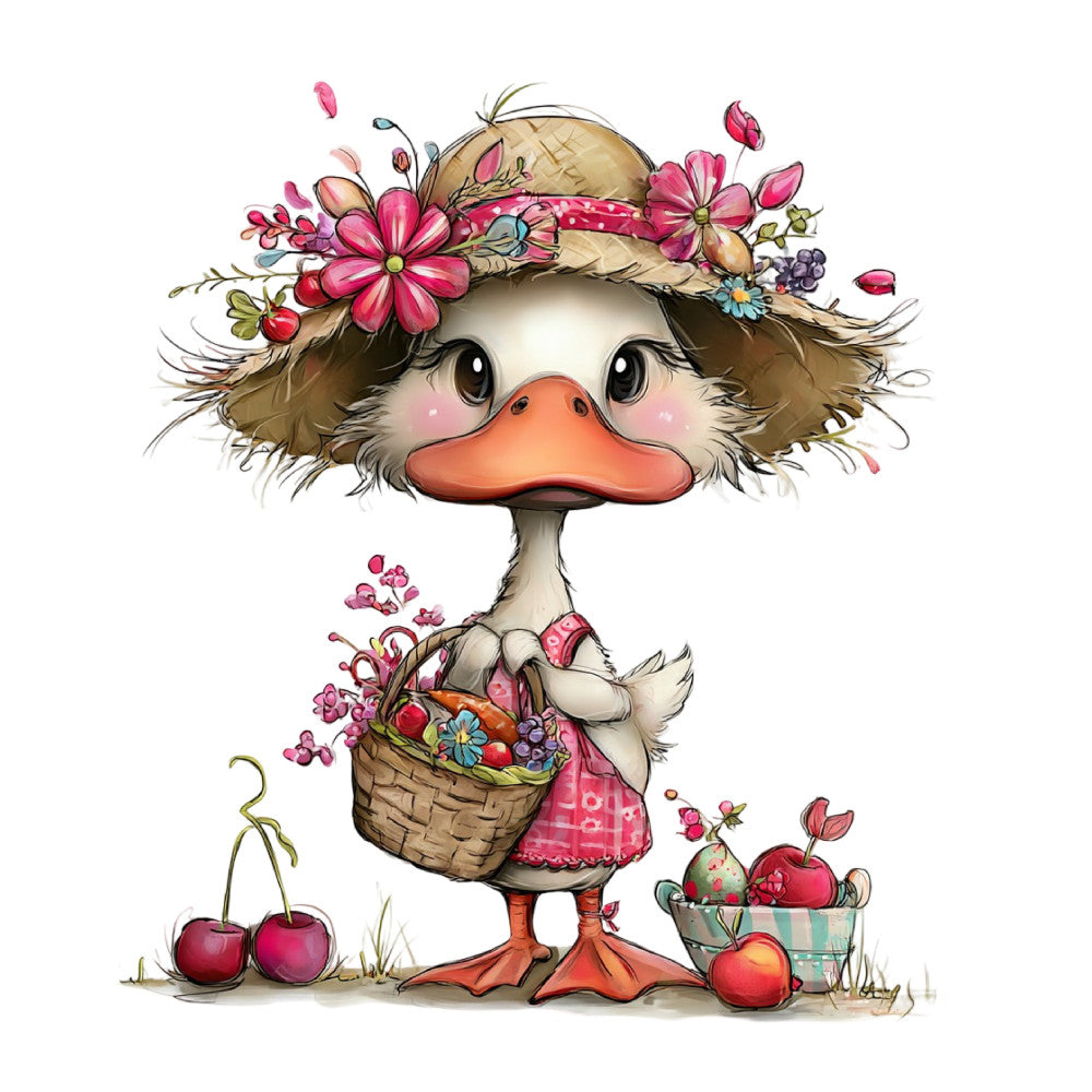 Whimsical Summer Goose Fabric Panel 34