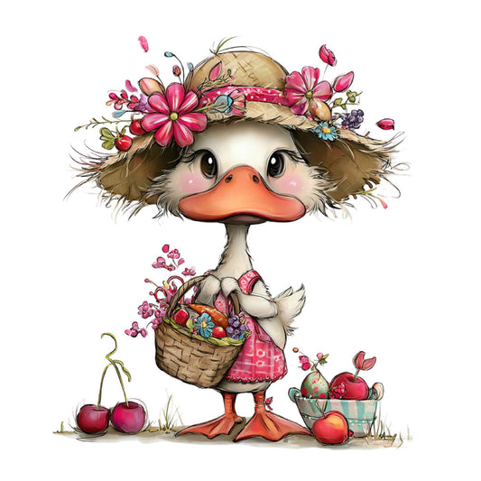 Whimsical Summer Goose Fabric Panel 34