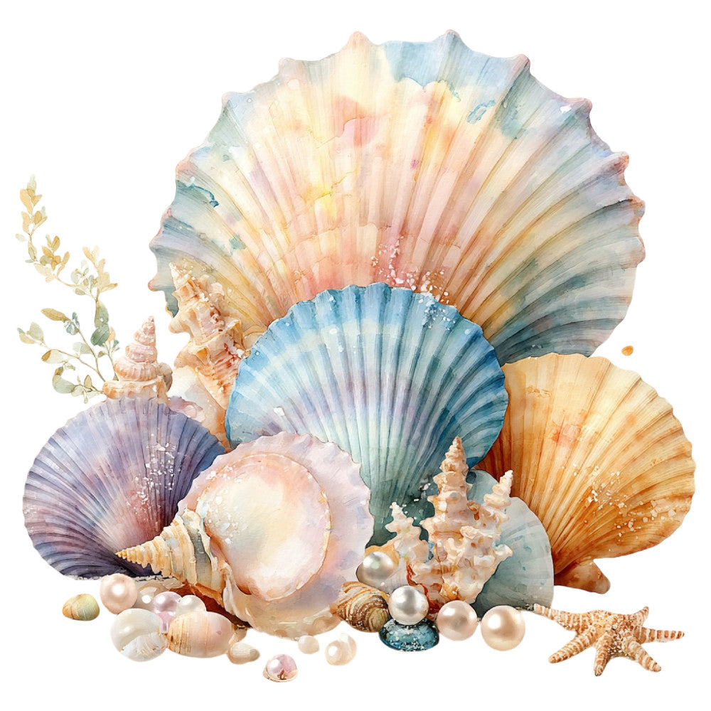 Colorful Seashell Fabric Panel 46