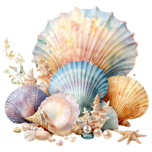 Colorful Seashell Fabric Panel 46