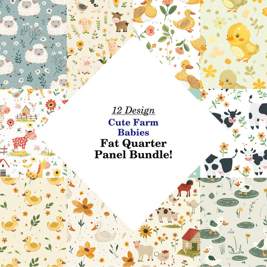 Cute Farm Babies Fat Quarter Bundle