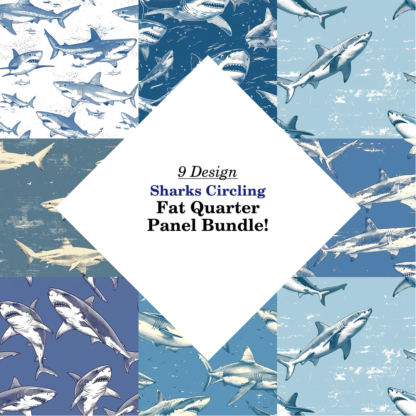 Sharks Circling Fat Quarter Bundle