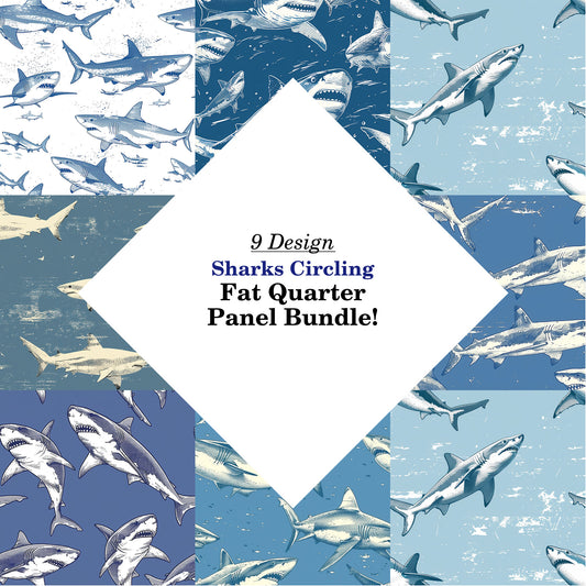 Sharks Circling Fat Quarter Bundle
