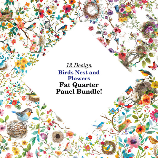 Birds Nest and Flowers Fat Quarter Bundle