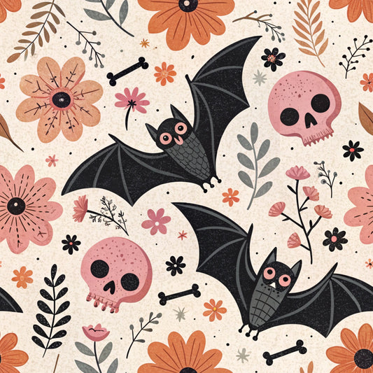 Retro Halloween Pattern 19 Quilting Cotton Fabric