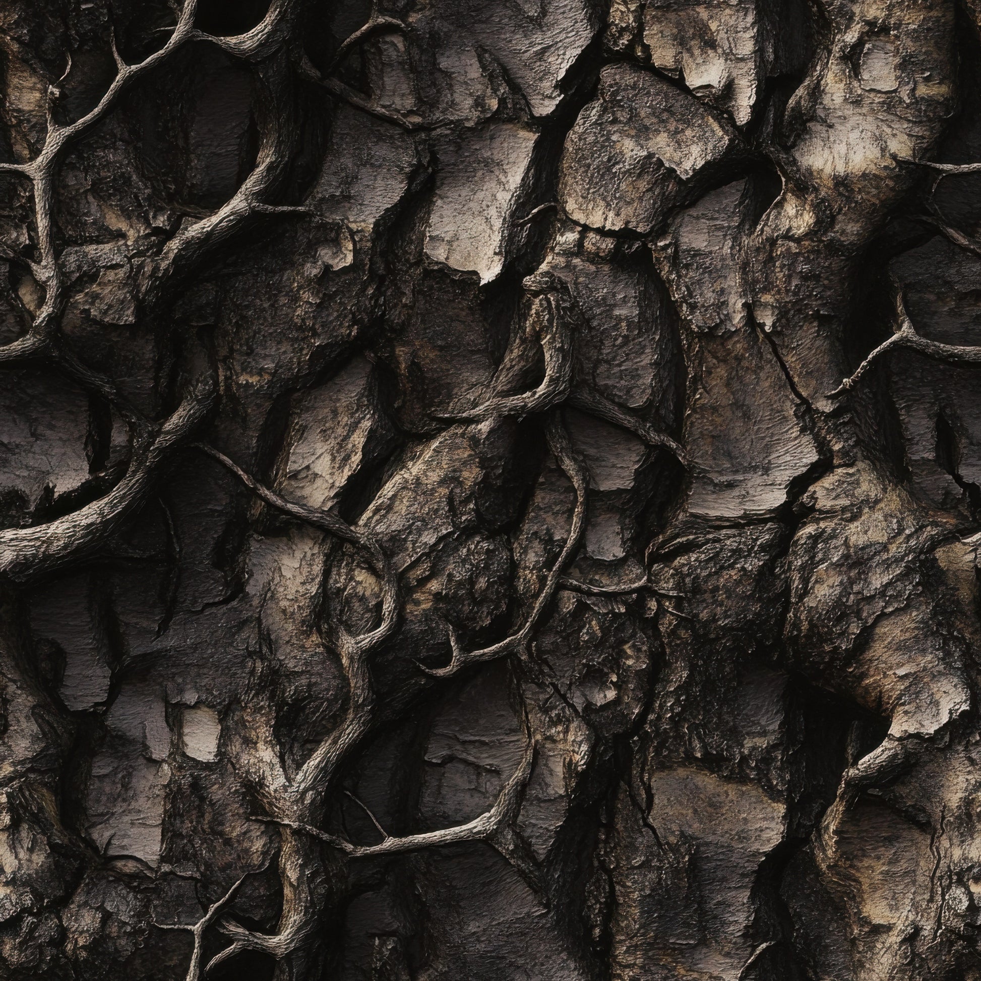 bark texture, tree bark, brown, tan, beige, dark brown, natural camouflage, hunting camo, realistic pattern, outdoor theme, woodsy, earthy tones, quilting cotton, fabric panel, nature inspired, rugged texture, masculine, wilderness, forest colors, tactical pattern