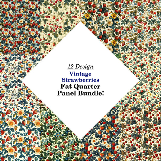 Vintage Strawberries Fat Quarter Bundle