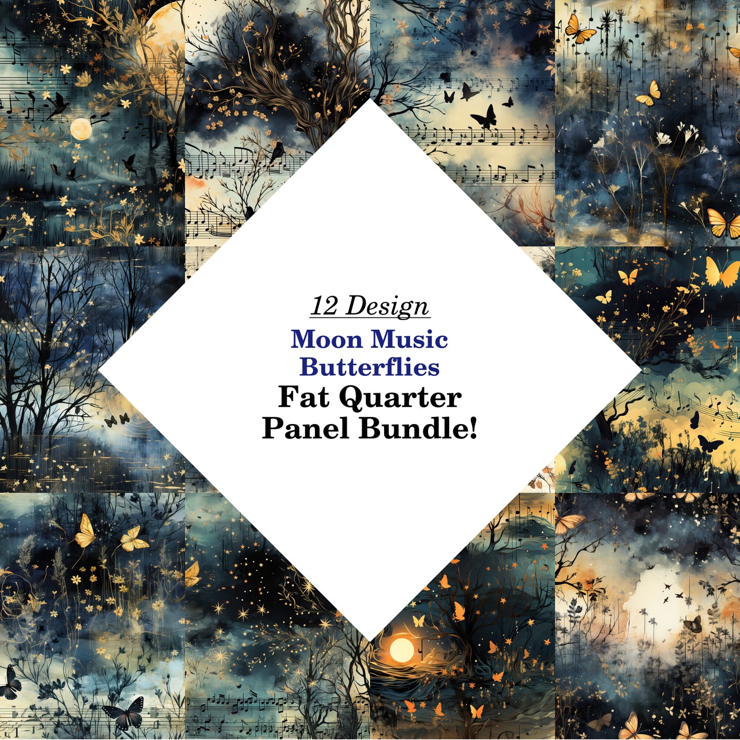 Moon Music Butterflies Fat Quarter Bundle