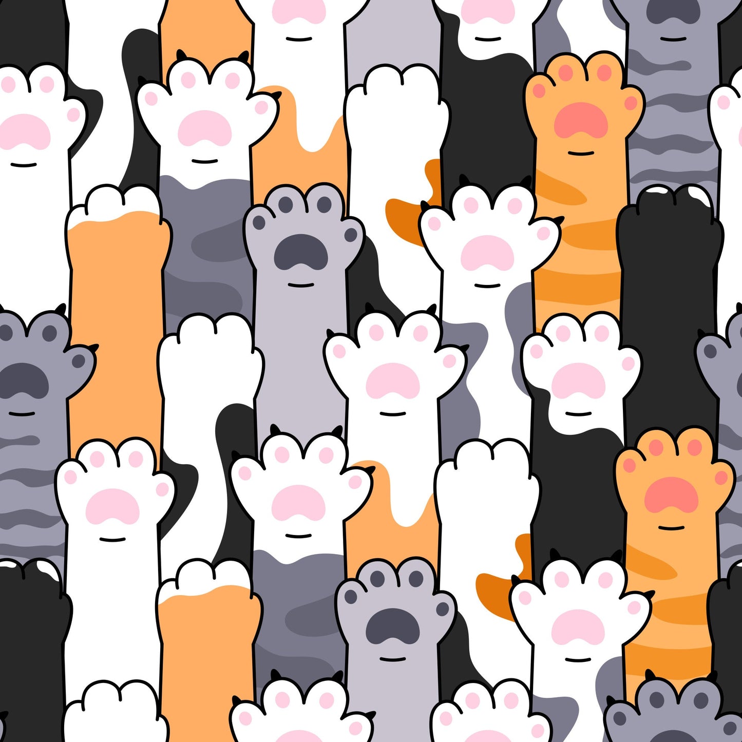 Daily Deal: Cat Paws Pattern 1 Quilting Cotton Fabric - 45" x 1 Yard"