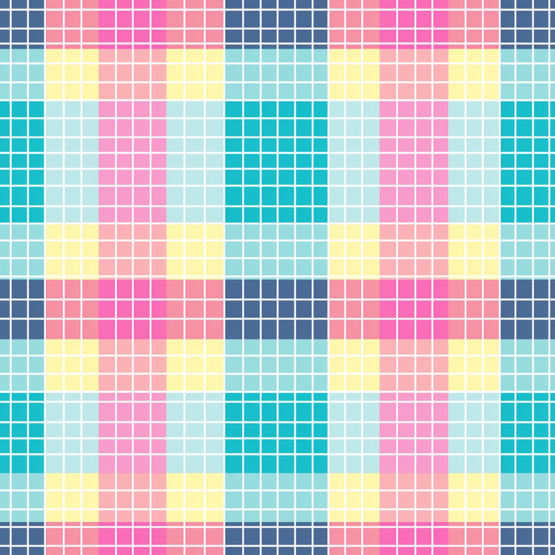 neon gingham, bright pink, electric blue, yellow accents, coral pink, turquoise, mint green, checkered pattern, grid design, geometric squares, vibrant colors, modern gingham, quilting cotton, fabric panel, contemporary pattern, eye-catching, colorful blocks, square motifs
