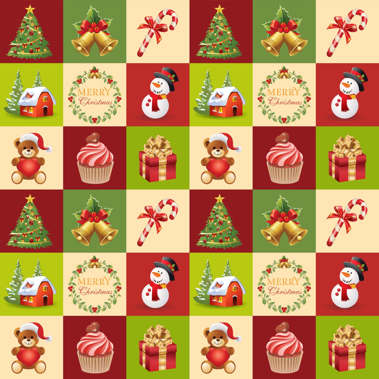 Christmas Love Pattern 5 Quilting Cotton Fabric