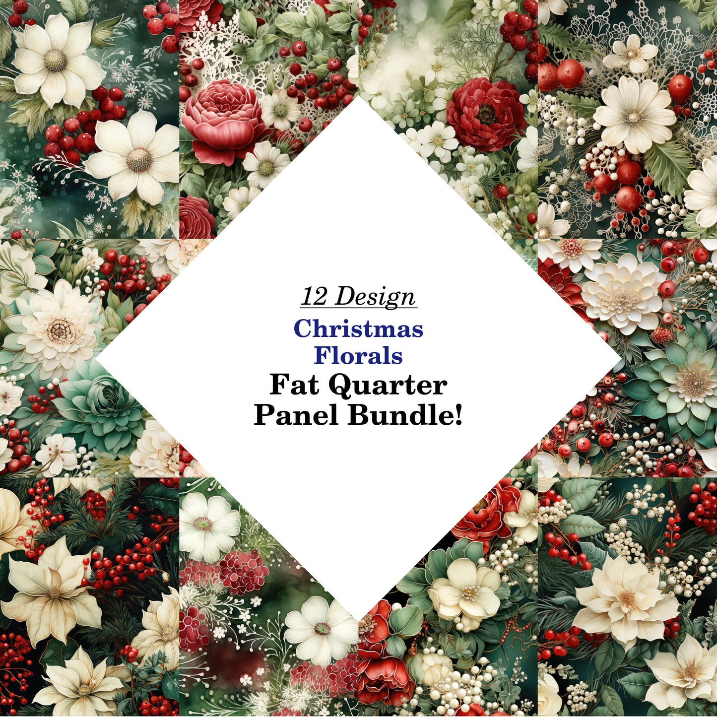Christmas Florals Fat Quarter Bundle