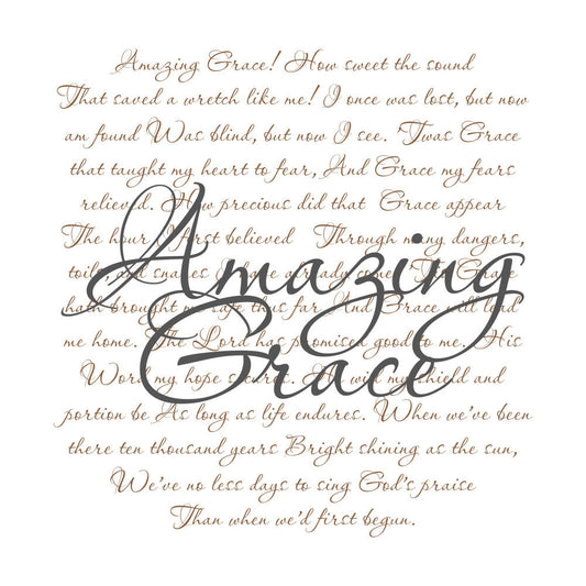 Amazing Grace Hymn Fabric Panel 1