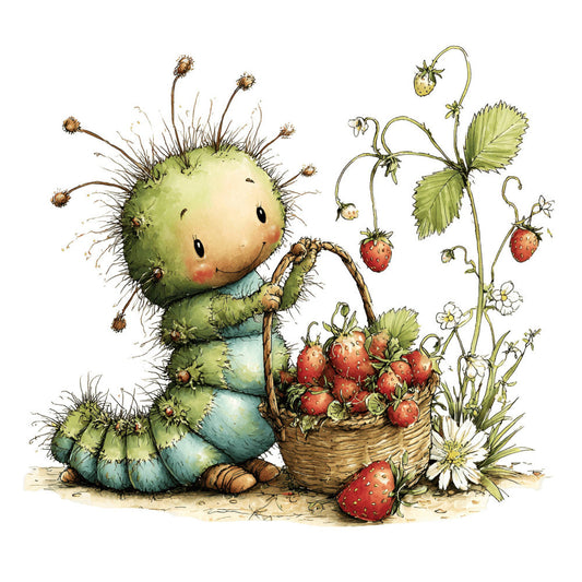 Whimsical Caterpillar Fabric Panel 25
