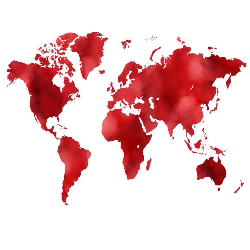 Colorful World Map Fabric Panel 1
