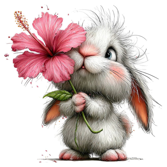 Whimsical Summer Bunny Fabric Panel 6