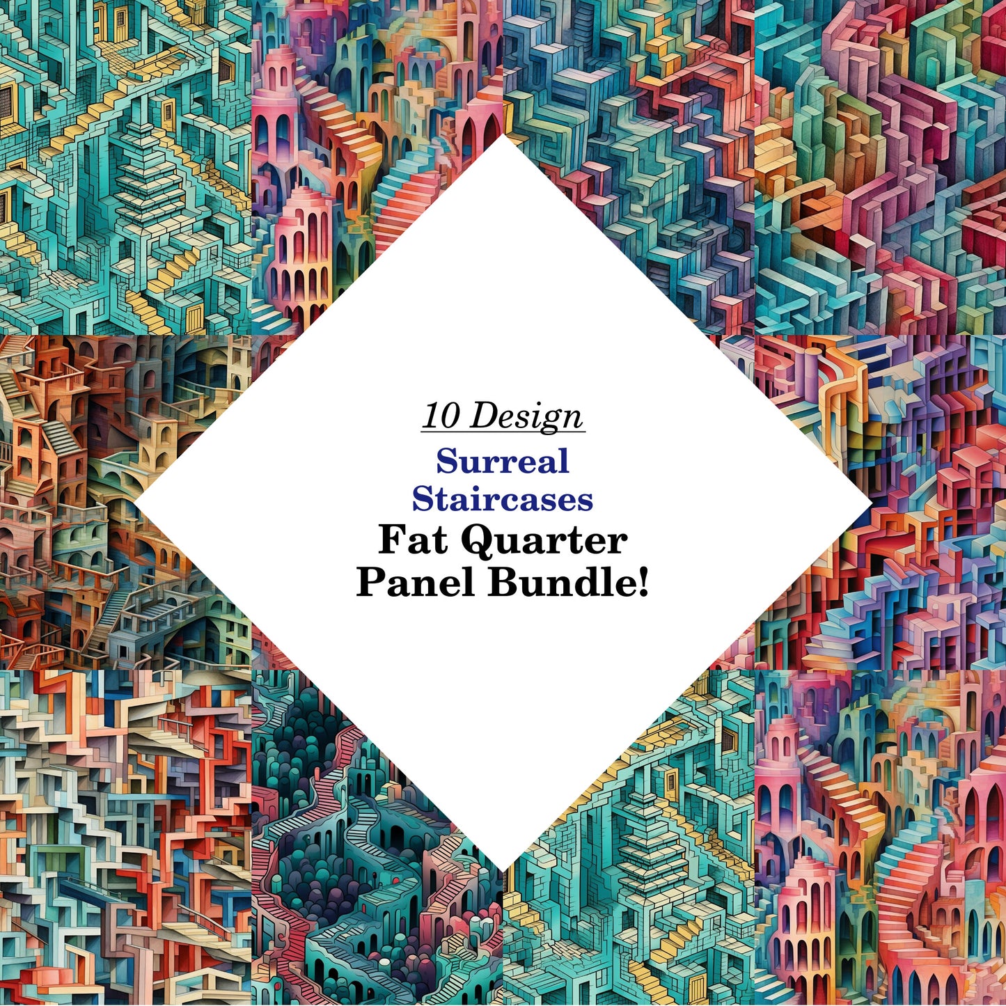 Surreal Staircases Fat Quarter Bundle