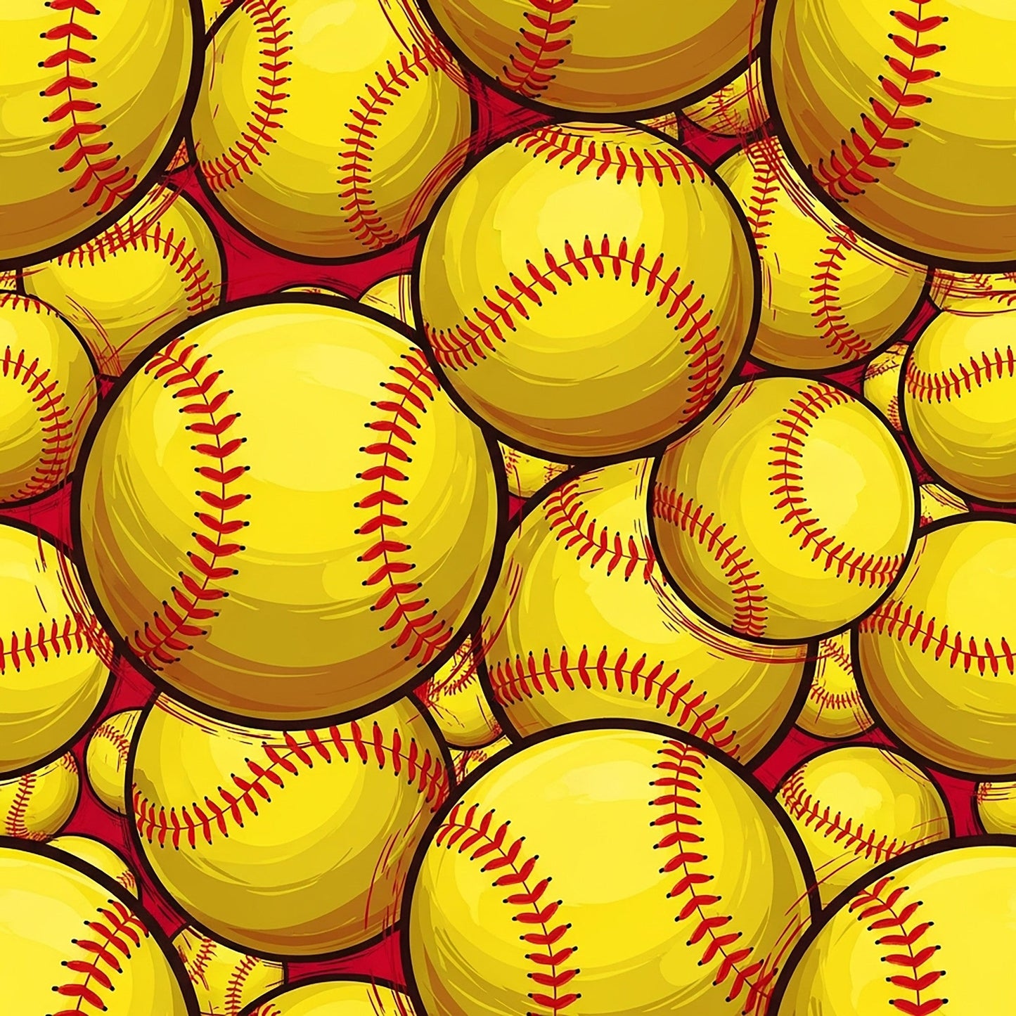 Daily Deal: Softball Champions Pattern 21 Quilting Cotton Fabric - 45" x 0.5 Yards"