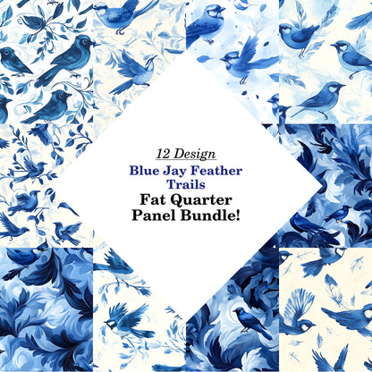 Blue Jay Feather Trails Fat Quarter Bundle