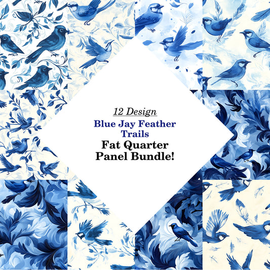 Blue Jay Feather Trails Fat Quarter Bundle