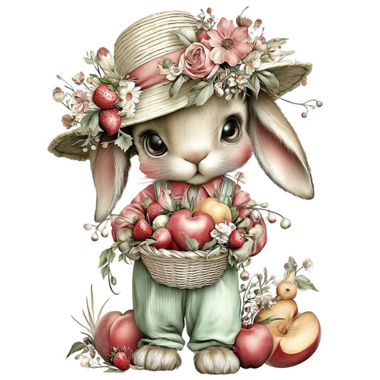 Summer Fruit Basket Animals Fabric Panel 27