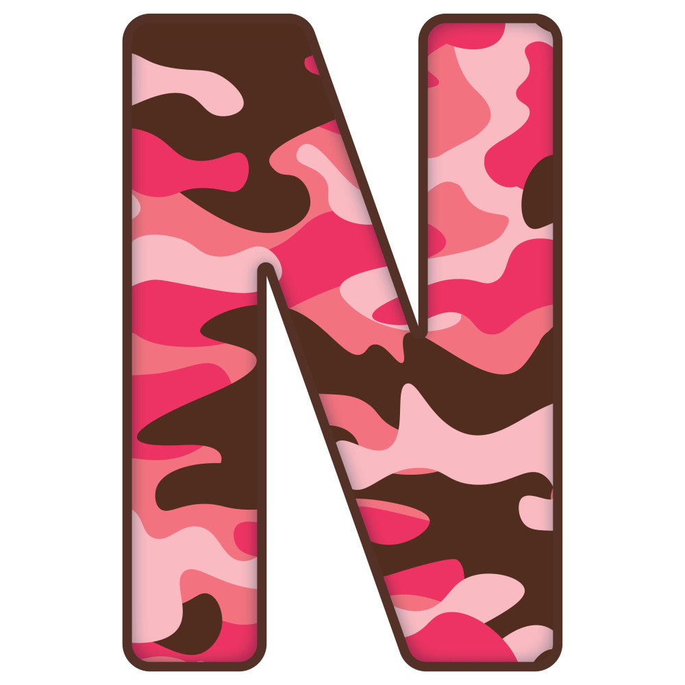 Pink Camo Alphabet Fabric Panel 6