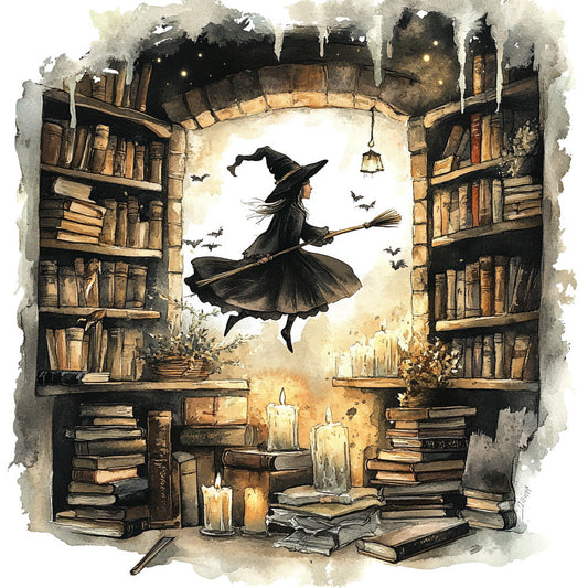 Watercolor Witch Fabric Panel 7