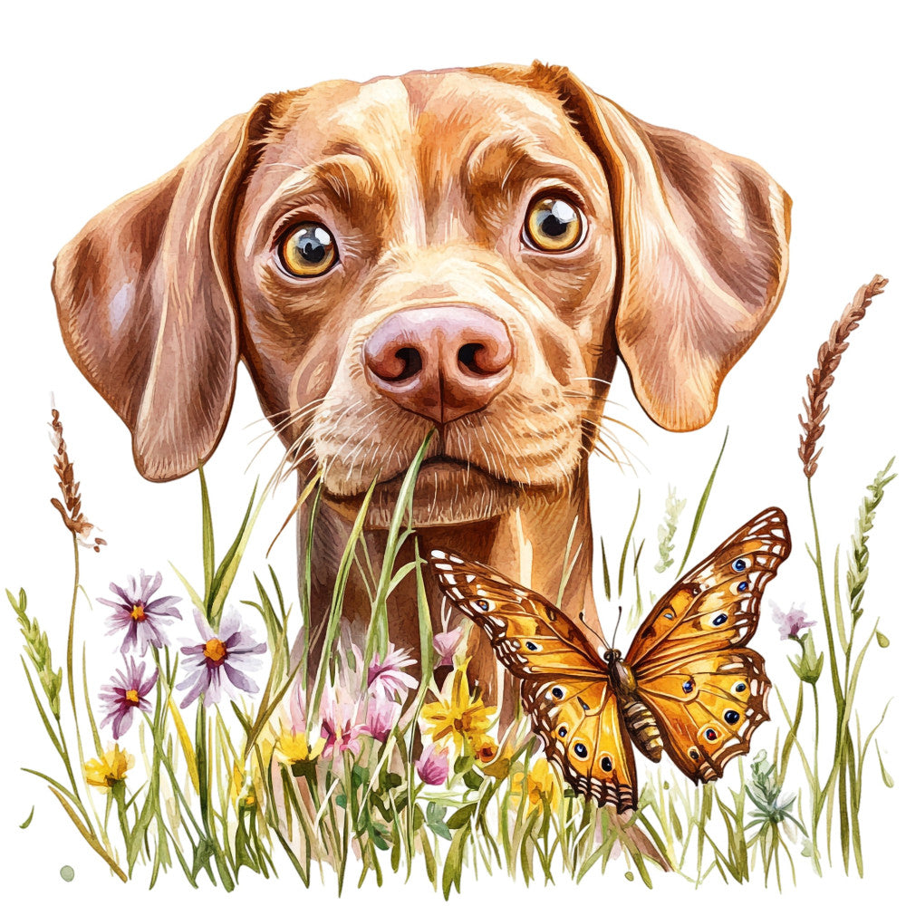 Watercolor Vizslas Fabric Panel 11